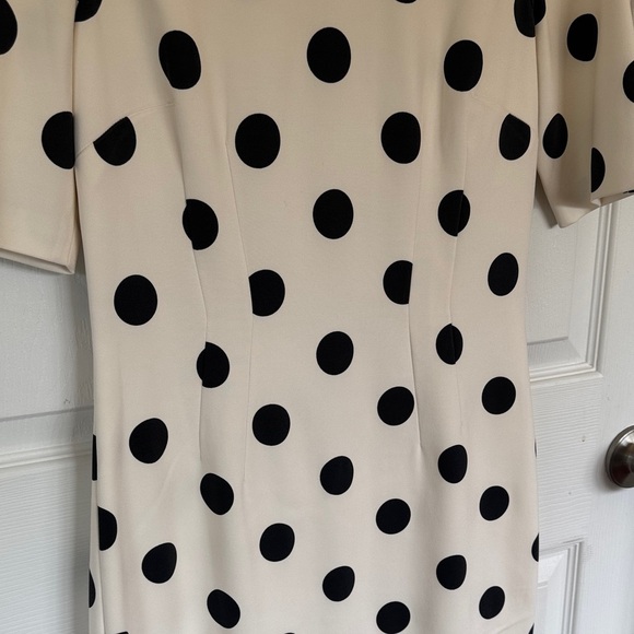 Hobbs London Polka Dot Midi Dress - Black and Cream - Picture 6 of 7